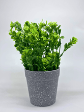 Artificial Green Foliage Potted Plant in Speckled Gray Pot